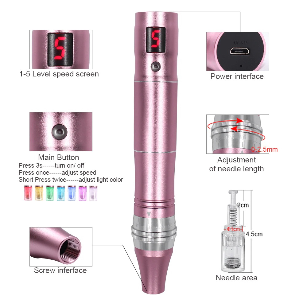 Microneedling pen for professionals